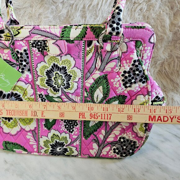Vera Bradley Pink Green Multi Quilted Floral Frame Purse - Picture 9 of 12